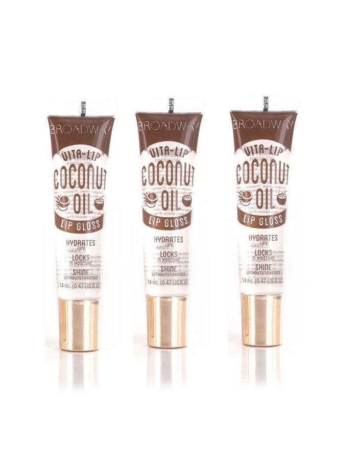 Vita Lip Clear Lip Gloss 0.47Oz/14Ml (Bclg0301Coconut Oil) Pack Of 3