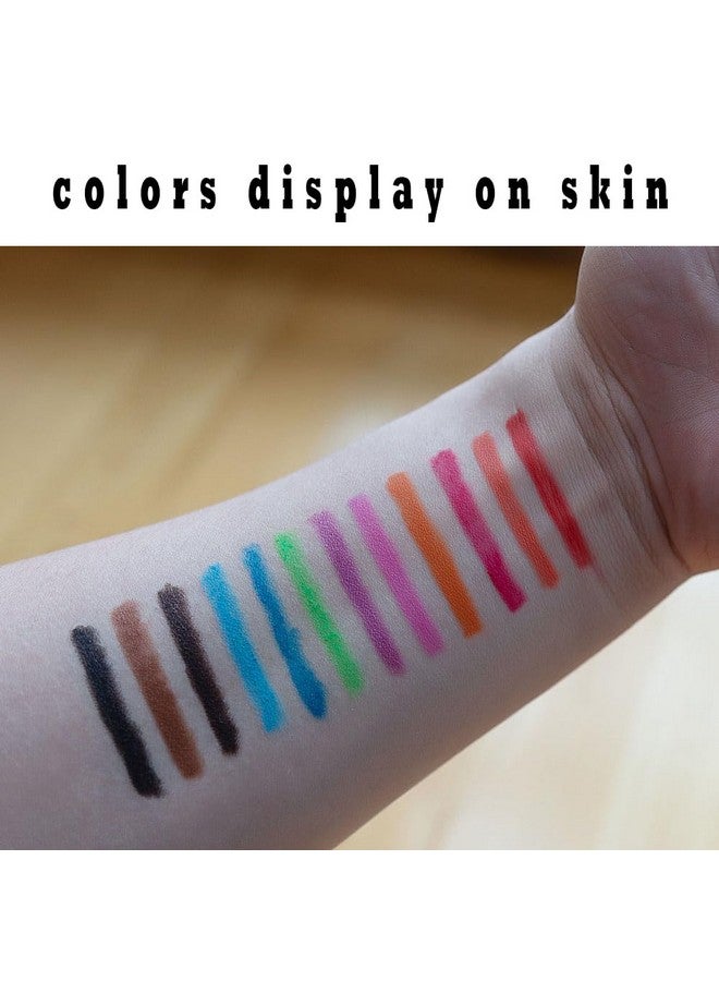 Eyeliner Pencils 12 Colors Retractable Eye Makeup Liners For Women Easy Apply Colored Eyebrow Pencil Waterproof Soft Crayon Eye Shadow Set