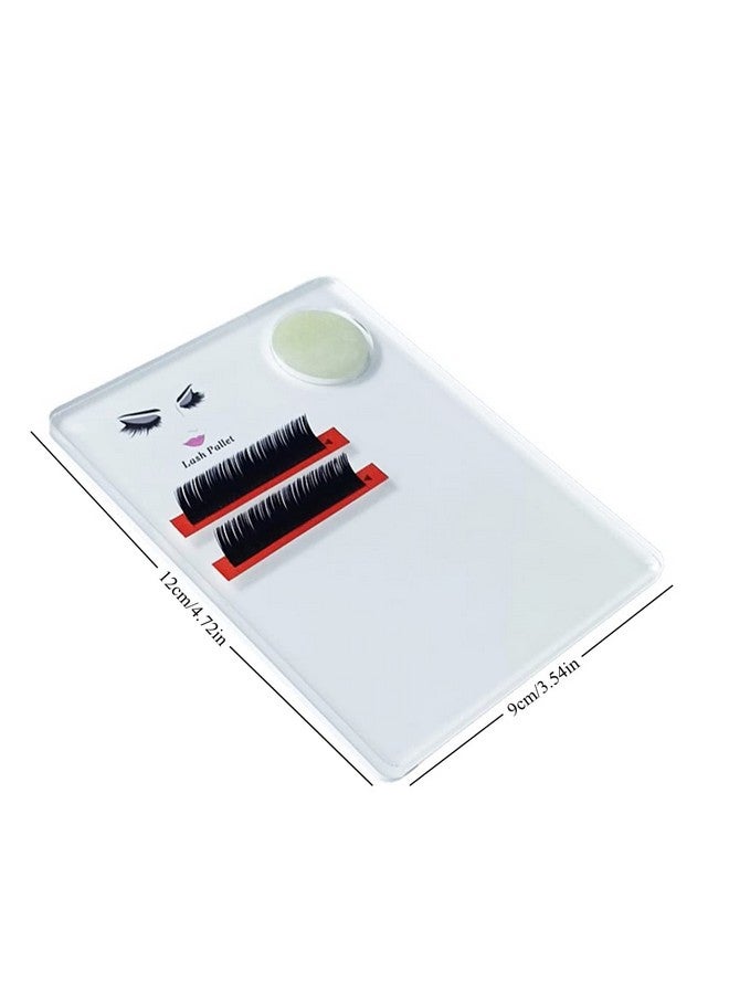 Acrylic Eyelash Extension Eye Lash Pallet Tool Grafting False Eyelash Jade Console Round Jade Stone Organizer Eyelash Extension Grafting Pad Lash Tray Gasket (White)