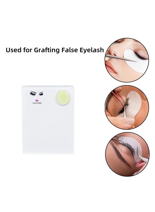 Acrylic Eyelash Extension Eye Lash Pallet Tool Grafting False Eyelash Jade Console Round Jade Stone Organizer Eyelash Extension Grafting Pad Lash Tray Gasket (White)