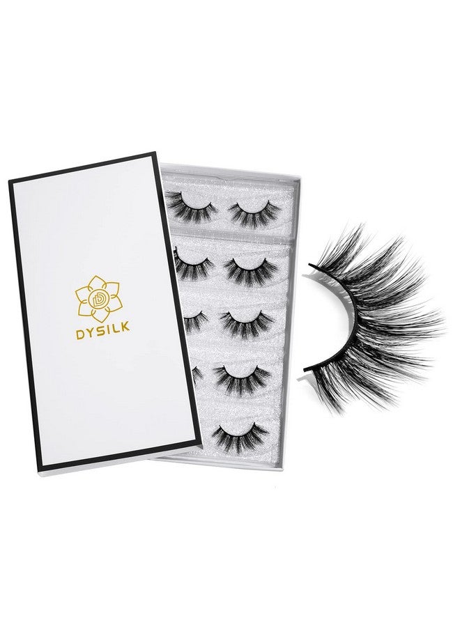 Fake Eyelashes Natural Lash Mink Lashes 5 Pairs 6D Wispy Lash Pack Eye Lashes Strip Eyelash Extension Kit Reusable False Lashes Natural Look ; 002 16Mm