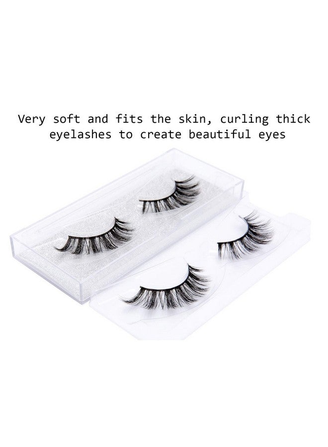 Fake Eyelashes Natural Lash Mink Lashes 5 Pairs 6D Wispy Lash Pack Eye Lashes Strip Eyelash Extension Kit Reusable False Lashes Natural Look ; 002 16Mm