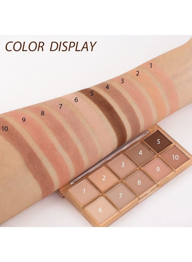 10 Colors Eyeshadow Eye Shadow Palette Makeup Matte Naked Eye Shadow Ultra Blendable Naturing Looking Long Lasting Cement Color Neutral Nudes Eye Shadow Palette Suitable For Women