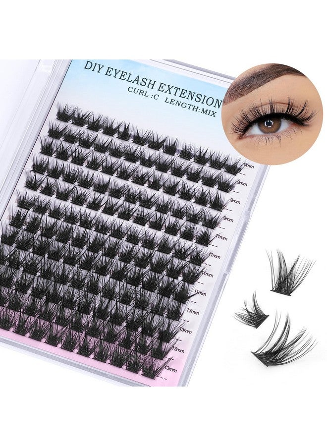 Lash Clusters 144Pcs Diy Eyelash Extensions C Curl Individual Lashes 9 13Mm Mixed Eyelash Cluster Extensions At Home (40D 0.07C 9 13Mm)