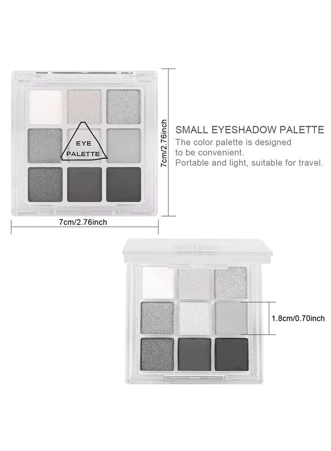 Black Smokey Gray Silver Glitter Shimmer Eye Makeup Palette 9 Colors Cool Toned Matte Make Up Black Radiance Eyeshadow Palette Profesional Sombras De Ojos (A).