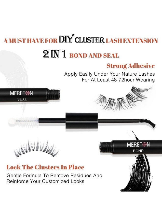 Lash Bond And Seal Lash Cluster Glue For Diy Eyelash Extensions Individual Lash Glue For Cluster Eyelash Strong Hold Eye Lash Glue For Personal Makeup Use(Black01 Bottle)