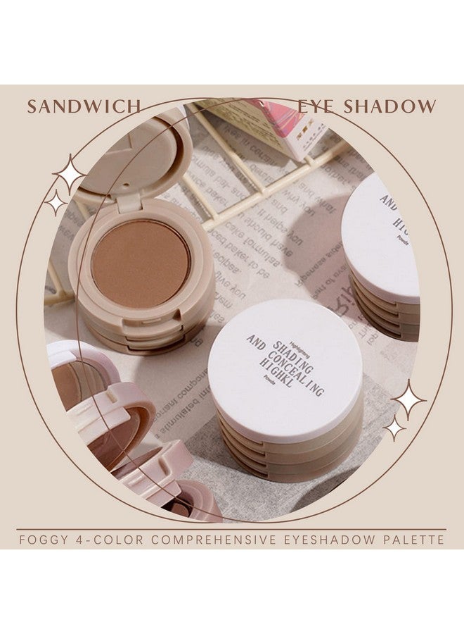 4 In 1 Color Matte Eyeshadow Palette High Pigmented Natural Nude Eyeshadow Makeup Palette Long Lasting Eyeshadow Palette With Eyeshadow Brush