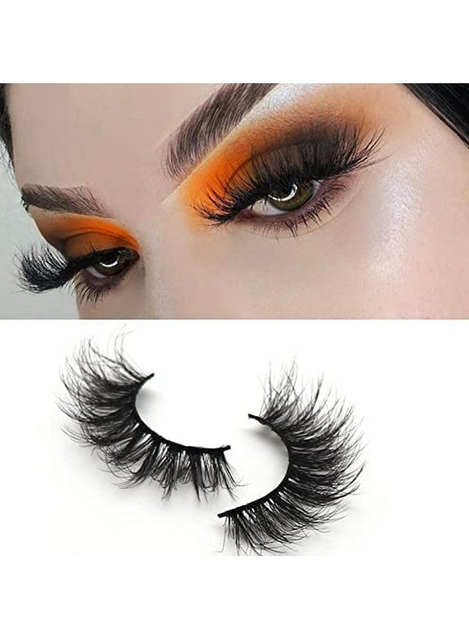 Lashes 5D Faux Mink Lashes 100% Handmade Luxurious Fake Eyelashes Lightweight Fluffy False Eyelashes 5 Pairs Pack (Cat Eye)