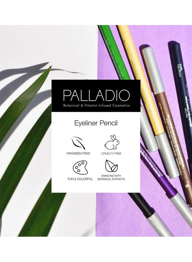 Wooden Eyeliner Pencil Thin Pencil Shape Easy Application Firm Yet Smooth Formula Perfectly Outlined Eyes Contour And Line Long Lasting Rich Pigment Electric Purple