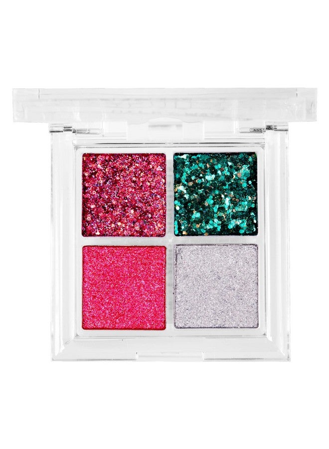 Glitter Gem Palette 4 Shades Highly Pigmented Chunk Glitter Buttery Texture Long Lasting Eye Makeup (Milky Way)