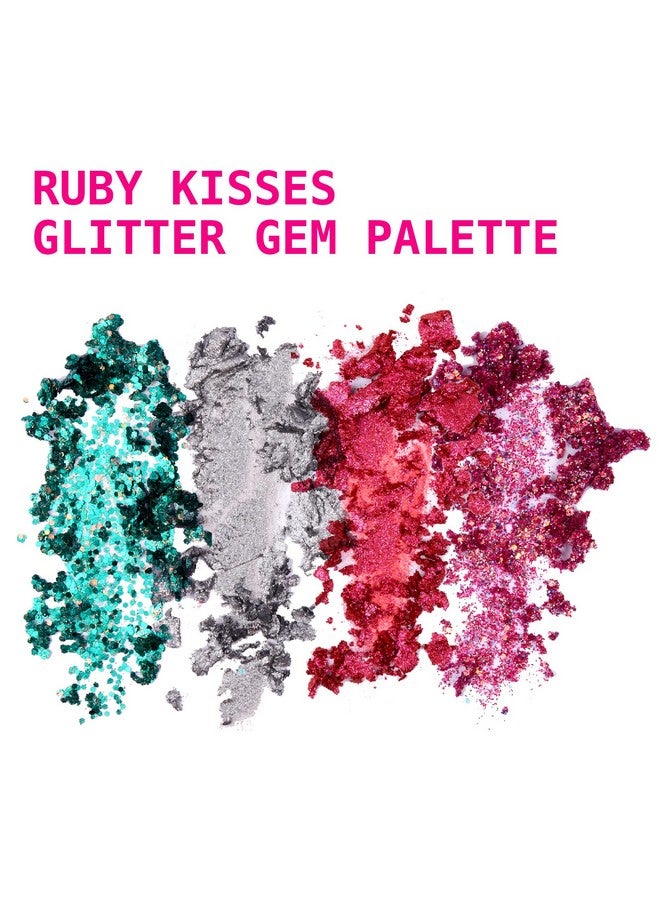 Glitter Gem Palette 4 Shades Highly Pigmented Chunk Glitter Buttery Texture Long Lasting Eye Makeup (Milky Way)