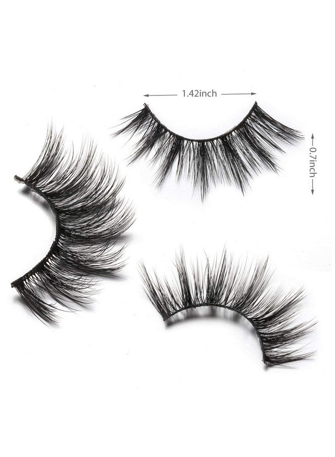 Fake Eyelashes False Eyelashes 3 Pairs 6D Mink Lashify Cat Eye Lashes Natural Look Wispy Fluffy Reusable Self Adhesive Pack Extension ;001 0.7 Inch