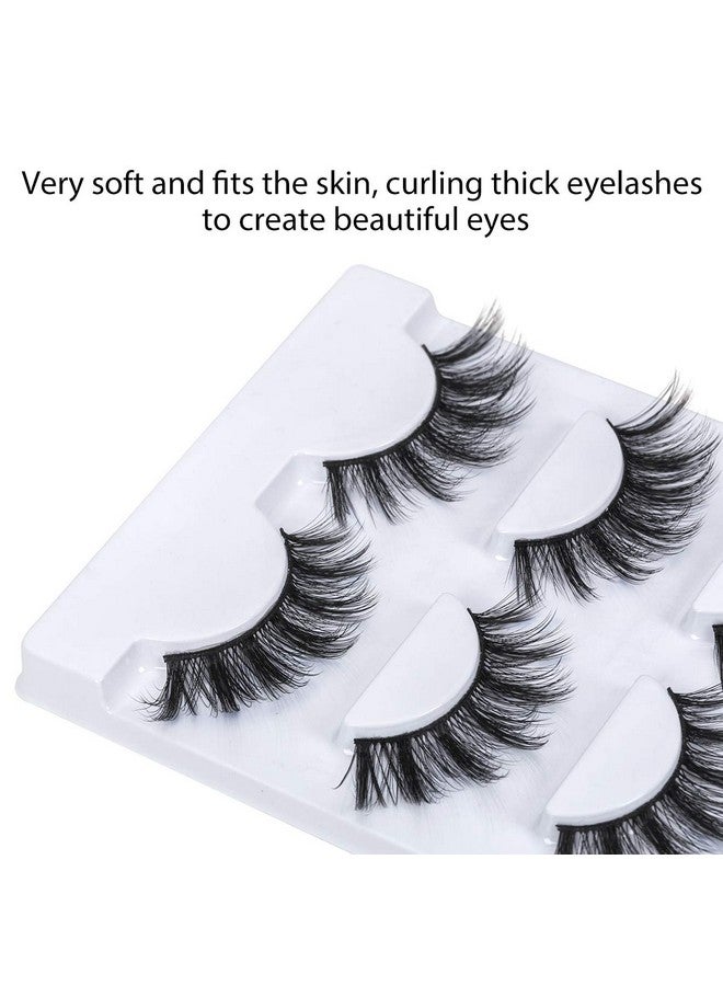 Fake Eyelashes False Eyelashes 3 Pairs 6D Mink Lashify Cat Eye Lashes Natural Look Wispy Fluffy Reusable Self Adhesive Pack Extension ;001 0.7 Inch