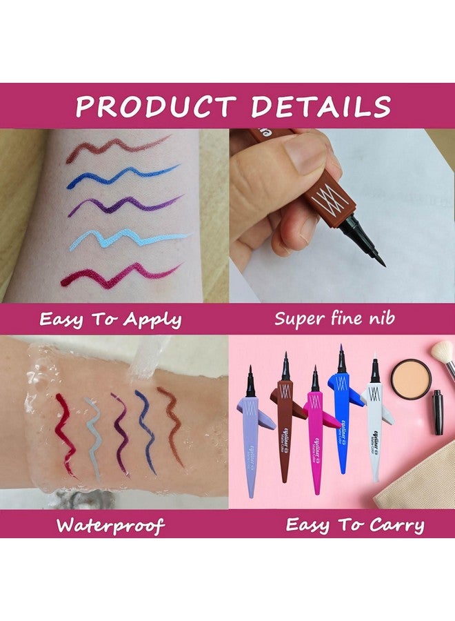 White Eyeliner Pencil Liquid Waterproof Quick Drying Long Lasting Eye Makeup Color Eyeliner Pen Smudgeproof Longwearing With Ultra Fine Tip