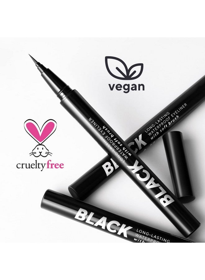 Soft Brush Black Eyeliner Pen Waterproof & Smudge Proof Long Lasting Formula For A Flawless Eye Makeup Look Easy To Use And Quick Drying 401 0.6Ml / 0.02Oz