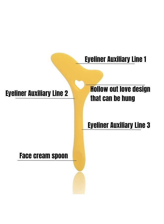 Eyeliner Stencil Eyeliner Tool Eyeliner Guide Silicone Eyeliner Stencils Wing Tips Eyebrow Pencil Stencil Reusable Lazy Quick Eye Makeup Tool Aid Makeup Applicator Tool For Makeup Artist(Yellow)