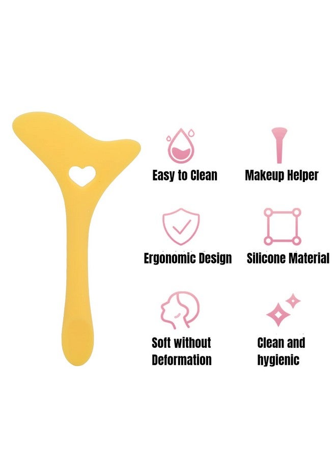 Eyeliner Stencil Eyeliner Tool Eyeliner Guide Silicone Eyeliner Stencils Wing Tips Eyebrow Pencil Stencil Reusable Lazy Quick Eye Makeup Tool Aid Makeup Applicator Tool For Makeup Artist(Yellow)