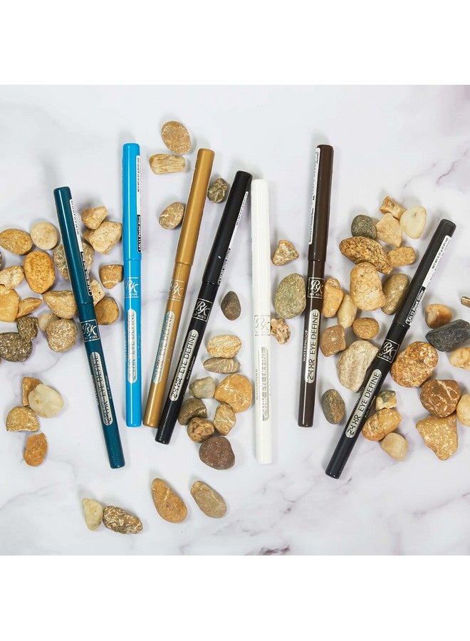 Pencil Eyeliner Color Stay Retractable Eyeliner Waterproof Eye Makeup High Pigmented 24H Long Lasting Retractable Eyeliner (4 Count Deep Brown)