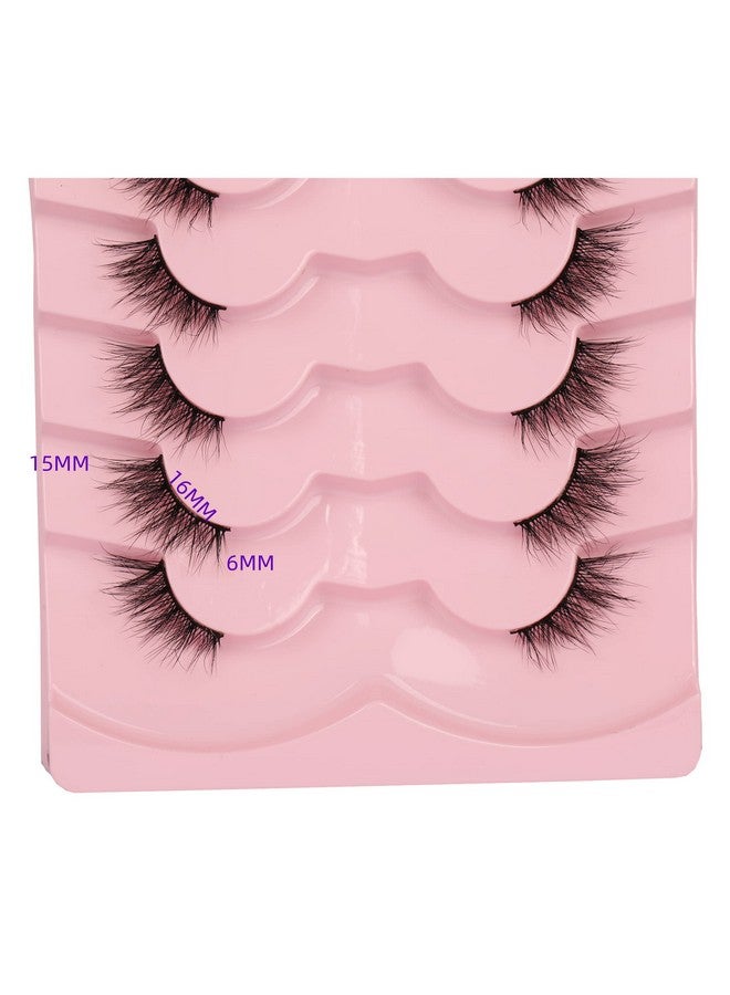 False Eyelashes Fluffy Half Lashes Natural Look Cat Eye Lashes Pack False Lashes Extensions Fake Eyelashes 7 Pairs Multipack