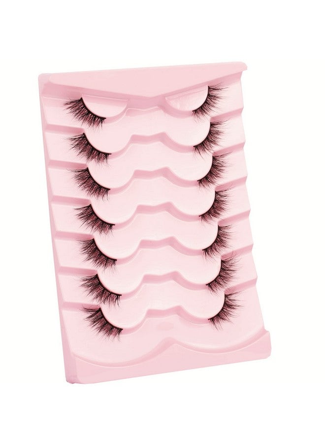 False Eyelashes Fluffy Half Lashes Natural Look Cat Eye Lashes Pack False Lashes Extensions Fake Eyelashes 7 Pairs Multipack