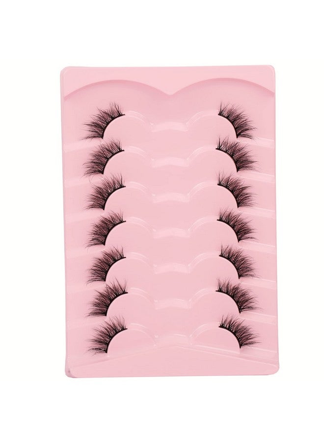 False Eyelashes Fluffy Half Lashes Natural Look Cat Eye Lashes Pack False Lashes Extensions Fake Eyelashes 7 Pairs Multipack