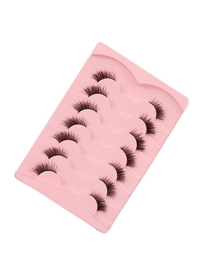 Flase Eyelashes Fluffy Wispy Half Cat Eye Lashes Pack Fox Eye Look Fake Eyelashes Soft Strips Fake Eye Lashes 7 Pairs