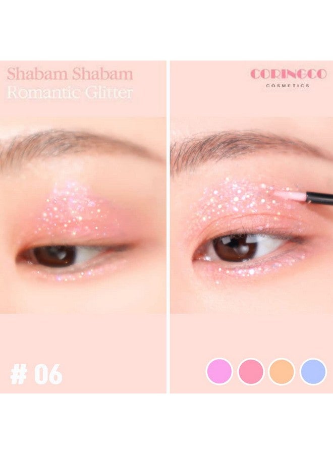 Eye Glitter Makeup Liquid Eyeshadow Sparkle ; Shabam Shabam Romantic Glitter Shadow K Beauty Makeup Shimmer ( 06 Cherry Blossom Light)