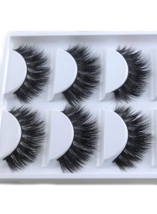 Mink Eyelashes Mink Lashes Natural Lasgoos 3D Luxurious Cross Thick Long Drama Reusable Black Eye Lashes Wholesale Extensions For Eye Makeup 5 Pairs/Pack (K01)