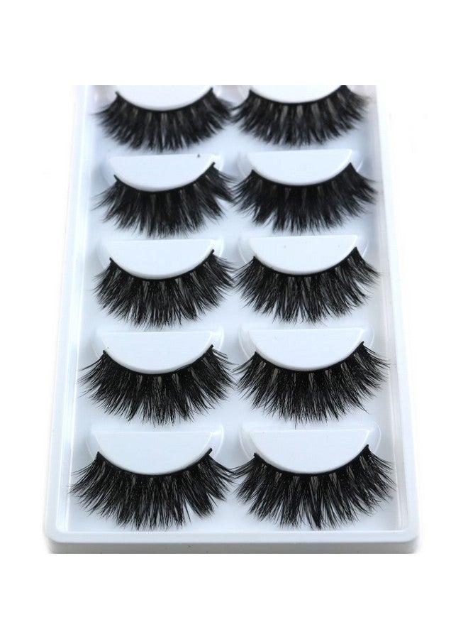 Mink Eyelashes Mink Lashes Natural Lasgoos 3D Luxurious Cross Thick Long Drama Reusable Black Eye Lashes Wholesale Extensions For Eye Makeup 5 Pairs/Pack (K01)