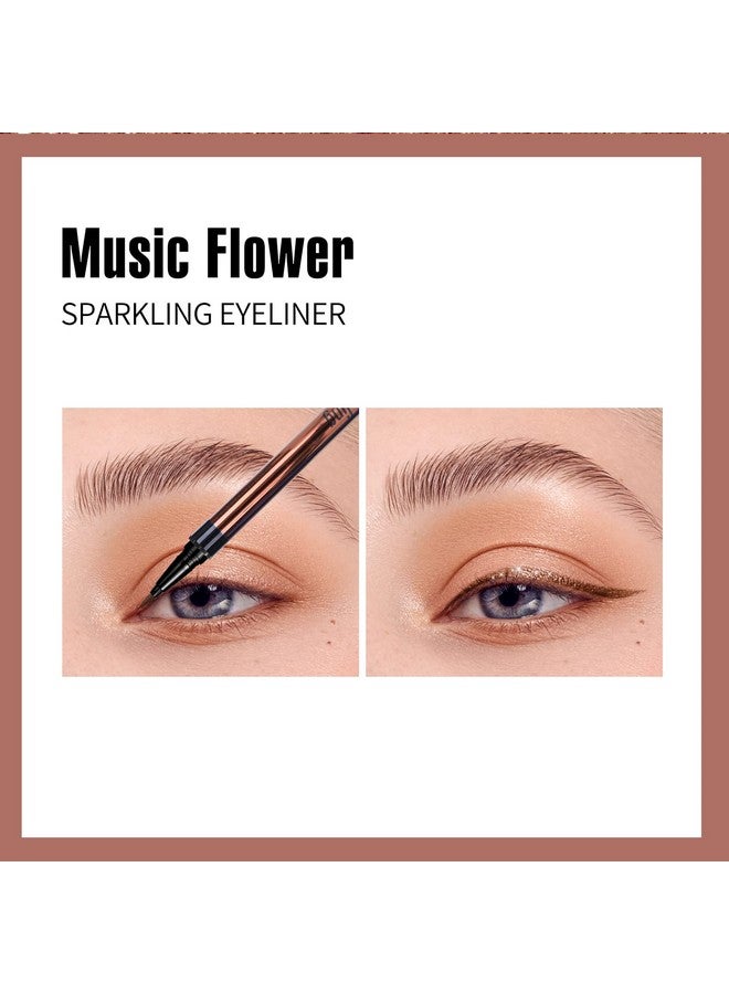 Eyeliner Penwaterproof Liquid Eyeliner With Precision Tipmetallic Shimmer Color Eyeliners Smudge Resistant Long Wearing (Light Brown)