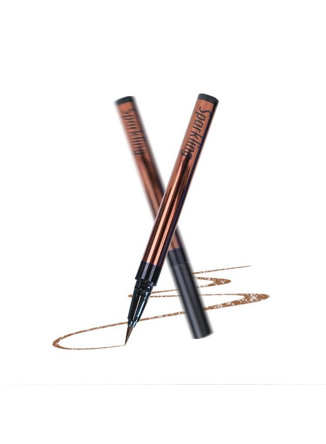 Eyeliner Penwaterproof Liquid Eyeliner With Precision Tipmetallic Shimmer Color Eyeliners Smudge Resistant Long Wearing (Light Brown)