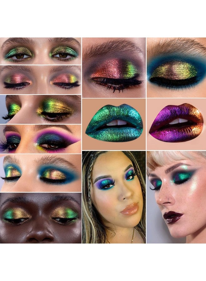 Liquid Multichrome Eyeshadow Intense Color Shifting Long Lasting High Pigmented With No Creasing Monochrome Colorful Glow Liquid Eye Shadow Quickly Drying Sparkle Shiny Eye Makeup For Beginners5…