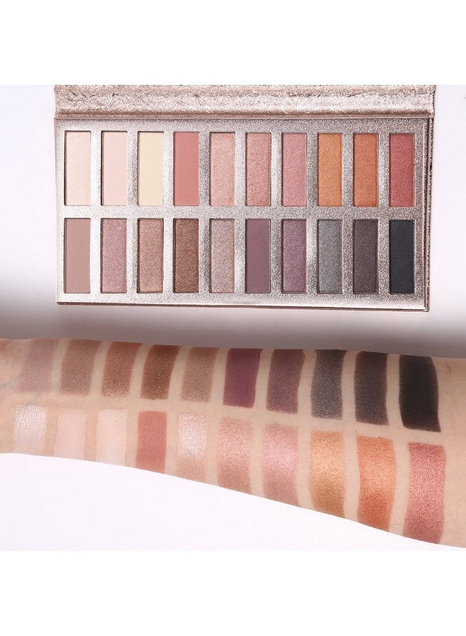 20 Colors Nude Eyeshadow Palette High Pigmented Shimmer Matte Metallic Eye Shadow Pallets Long Lasting Blendable Neutral Smokey Warm Bronze Eye Makeup