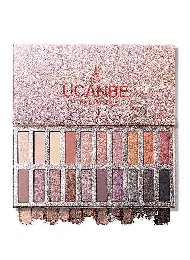 20 Colors Nude Eyeshadow Palette High Pigmented Shimmer Matte Metallic Eye Shadow Pallets Long Lasting Blendable Neutral Smokey Warm Bronze Eye Makeup