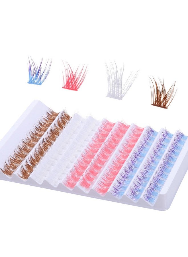 Colored Lash Clusters 140Pcs Natural Look False Eyelashes Extensions D Curl Fluffy Wispy Cat Eye Lashes Individuals Diy Lash Extensions At Home (M01)