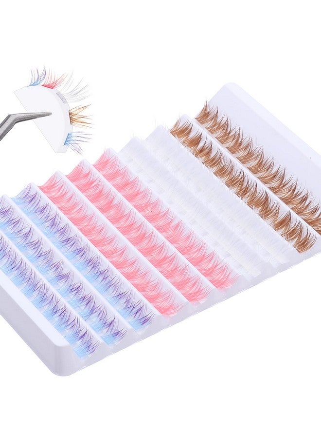 Colored Lash Clusters 140Pcs Natural Look False Eyelashes Extensions D Curl Fluffy Wispy Cat Eye Lashes Individuals Diy Lash Extensions At Home (M01)