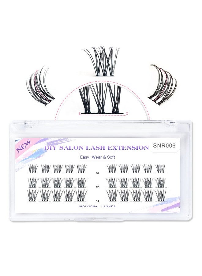 Diy Cluster Lashes Natural Look Eyelash Extension Individual Lashes Clustersthin Band Eyelash Clusters For Home Use Reusable Soft & Comfortable（10/12/14Mm）(Rns 006)