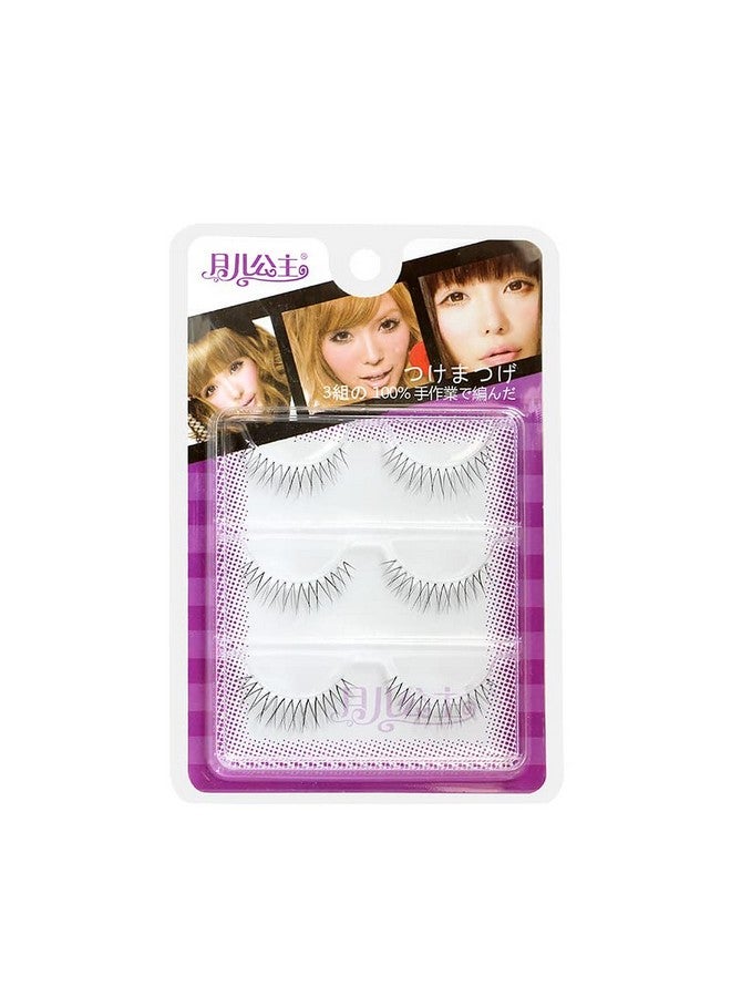 Fake Eyelashes Natural Look False Eye Lashes Daily Strip Cross 8 9Mm Clear Band Lashes Invisible Band Lash For Wedding Eye Makeup 3 Pairs Gm17