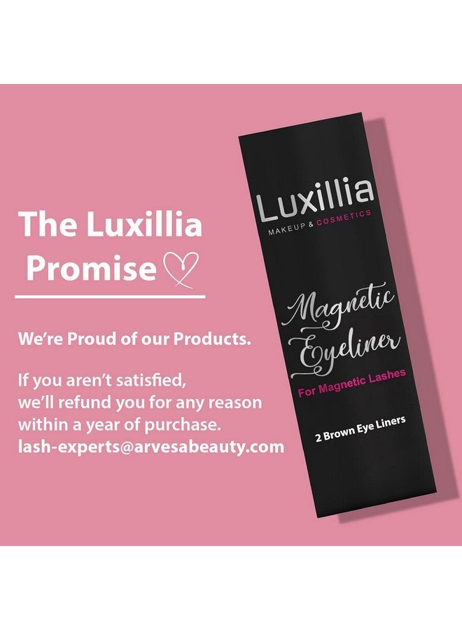 Brown Magnetic Eyeliner For Magnetic Eyelashes Upgraded Strongest Hold Most Natural Look Waterproof Smudge Proof Liquid Liner (Pack Of 2)
