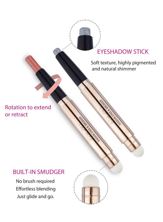 3 Pcs Eyeshadow Stick Cream Glitter Eyeshadow Pencil Hypoallergenic Waterproof Long Lasting Eye Shadow Sticks With Soft Smudger Smokey Eyeshadow Sets For Eye Makeup ( 10 11 12)