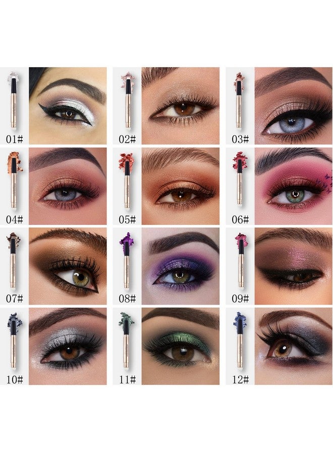 3 Pcs Eyeshadow Stick Cream Glitter Eyeshadow Pencil Hypoallergenic Waterproof Long Lasting Eye Shadow Sticks With Soft Smudger Smokey Eyeshadow Sets For Eye Makeup ( 10 11 12)