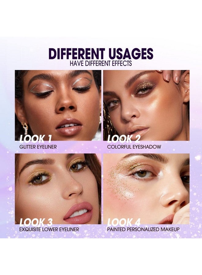 10Pcs Liquid Glitter Eyeshadow Korean Makeup Set Shimmerpigmentedlong Lastingquick Dryingeasy To Apply Crystals Glitter Eyeshadow (10Pcs Set)