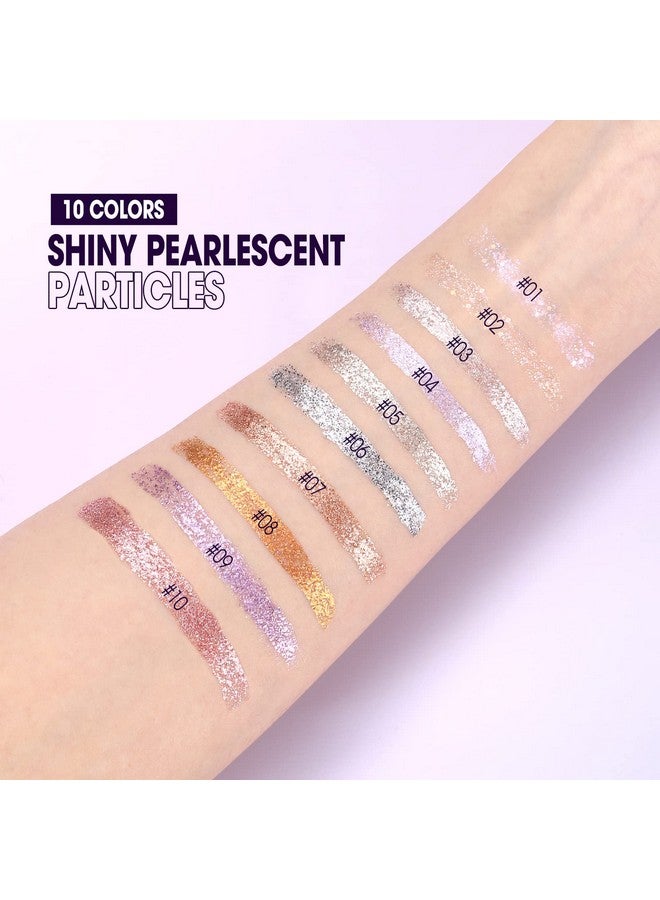 10Pcs Liquid Glitter Eyeshadow Korean Makeup Set Shimmerpigmentedlong Lastingquick Dryingeasy To Apply Crystals Glitter Eyeshadow (10Pcs Set)
