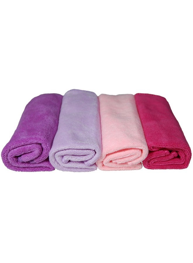 Plush Microfiber Towels/Washcloths Ultra Soft Thick (Pink Dark Pink Light Purple Lavender)