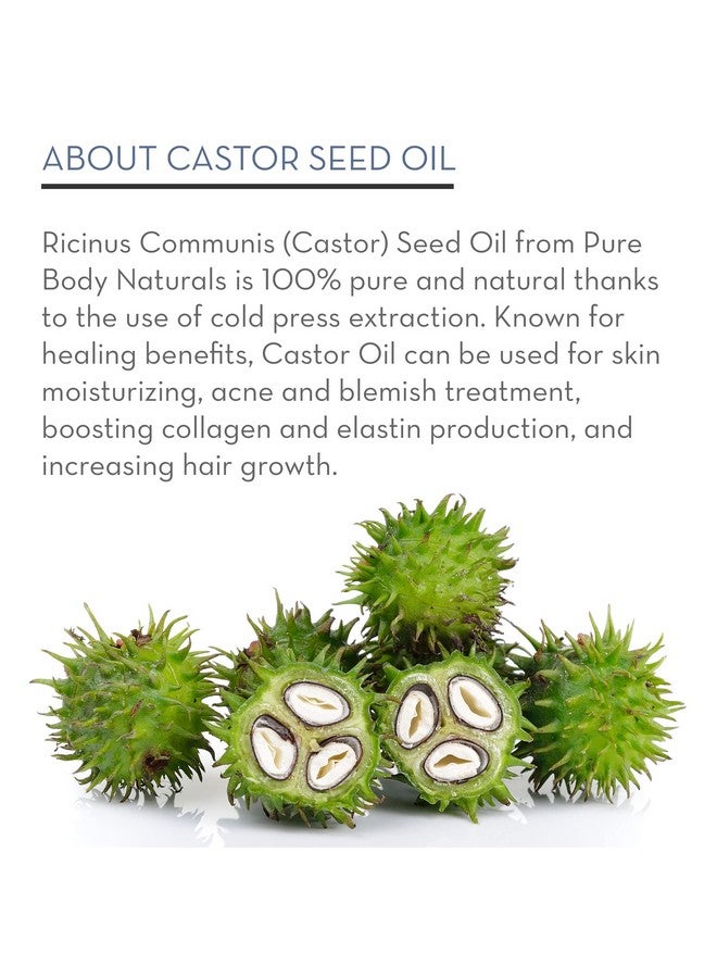 Castor Oil For Eyelashes And Eyebrows Brow And Lash Growth Serum Organic Hexane Free Cold Pressed Unrefined 1 Fl Oz Pure Body Naturals