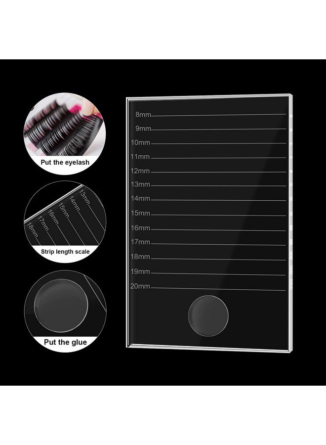 Crystal Glass False Lashes Adhesive Glue Pallet Holder For Eyelash Extensions 5.9'' X 3.9'' X 0.2''