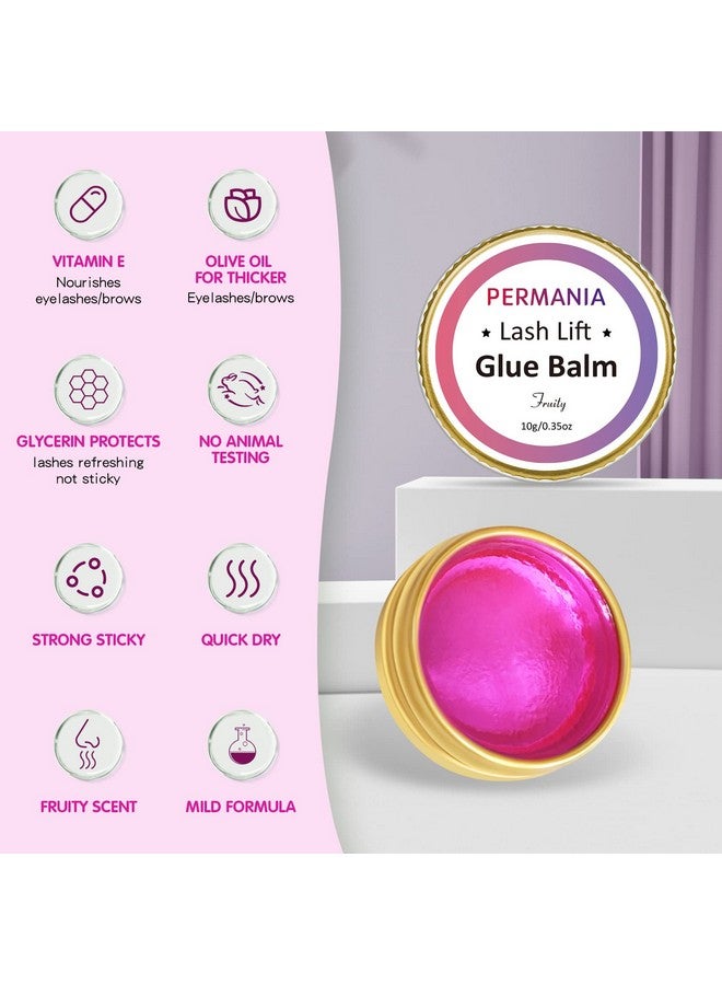 Lash Glue Balm Eyelash Lifting Adhesives Strong Hold And Perfectly Shaped Eyebrows For Brow Lamination Kit Lash Lift Balm Bright Colors & Fruity Flavours Fast Drying & Waterproof (Pink)