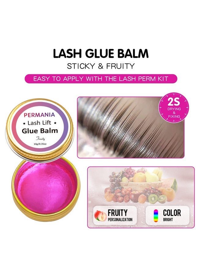 Lash Glue Balm Eyelash Lifting Adhesives Strong Hold And Perfectly Shaped Eyebrows For Brow Lamination Kit Lash Lift Balm Bright Colors & Fruity Flavours Fast Drying & Waterproof (Pink)