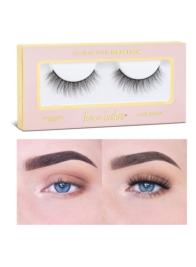 Premium Quality False Eyelashes ; Love Story ; Fluffy And Universal For All Eyes ; Natural Look And Feel ; Reusable ; 100% Handmade & Cruelty Free