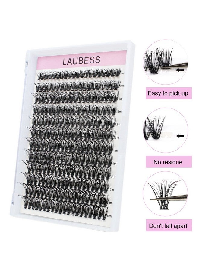 Lash Clusters Extensions 240Pcs 40D Diy Eyelash Extension Long Individual Lashes Natural Look Faux Mink Cluster Lashes C Curl Mixed Length (40D 0.07C 9 16Mm)